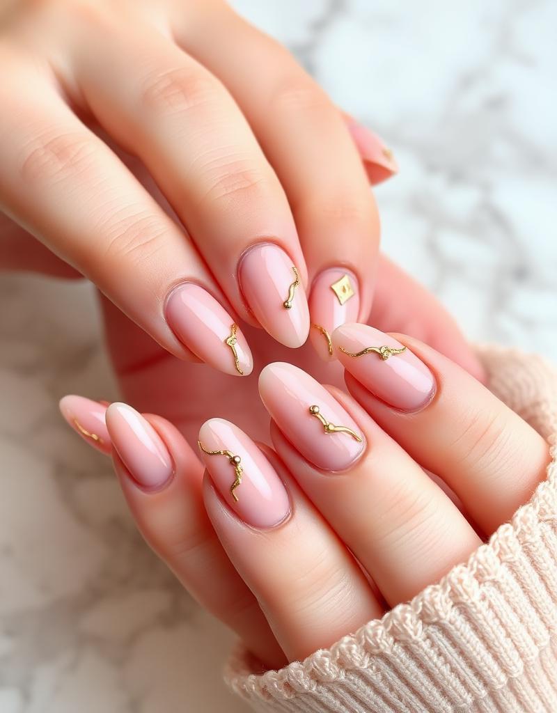Soft pink nail art